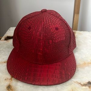 Vintage Crocodile Faux Leather Hat